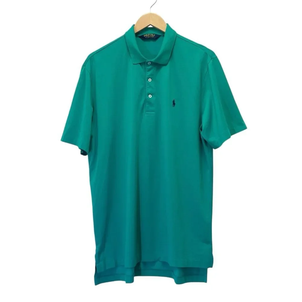 Polo Golf Ralph Lauren Performance Polo Shirt Jade Green Large Pima Cotton Peru